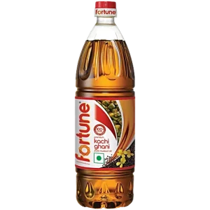 Fortune Kachi Ghani Mustard Oil – Pure & Natural Cooking Oil, 1 L PET Bottle